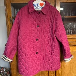 Burberry Women's Quilted Pink Jacket sz M